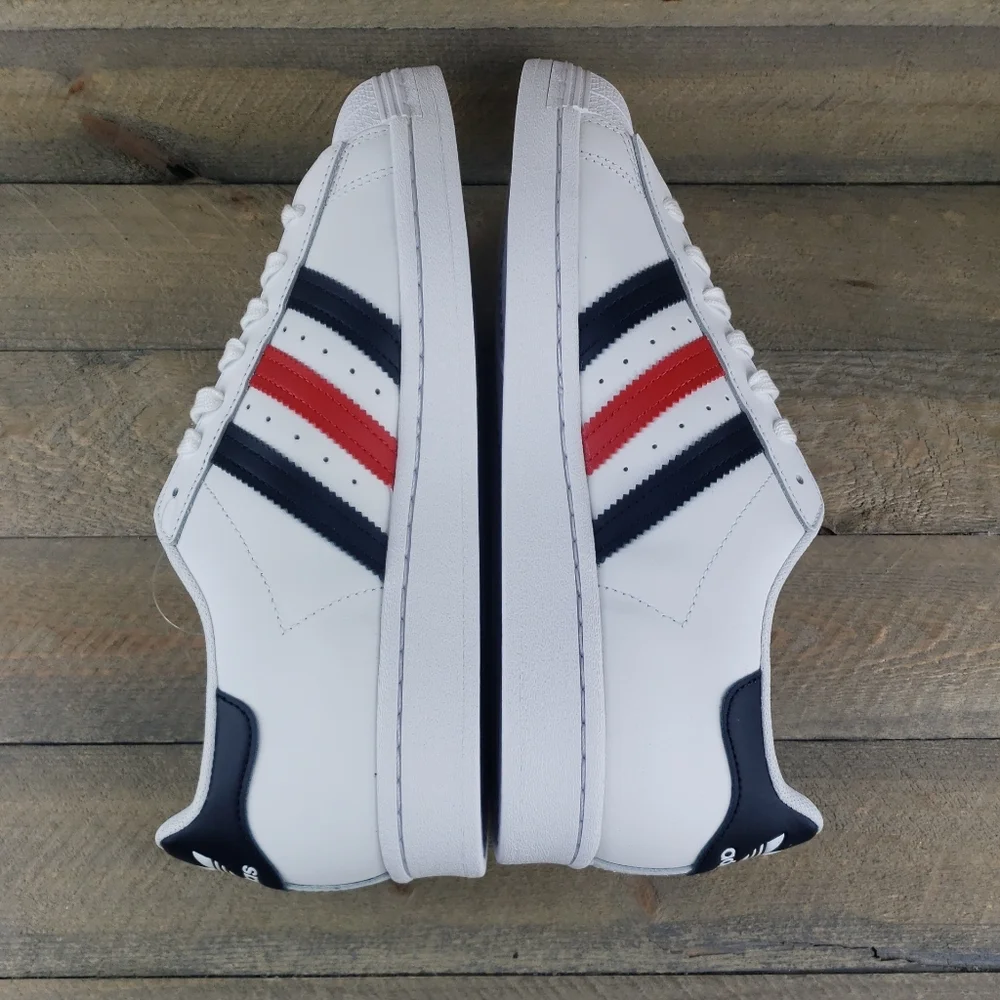 adidas Superstar Originals Men's Shoes White/Red/Dark Navy Shell Toe - Picture 7 of 10